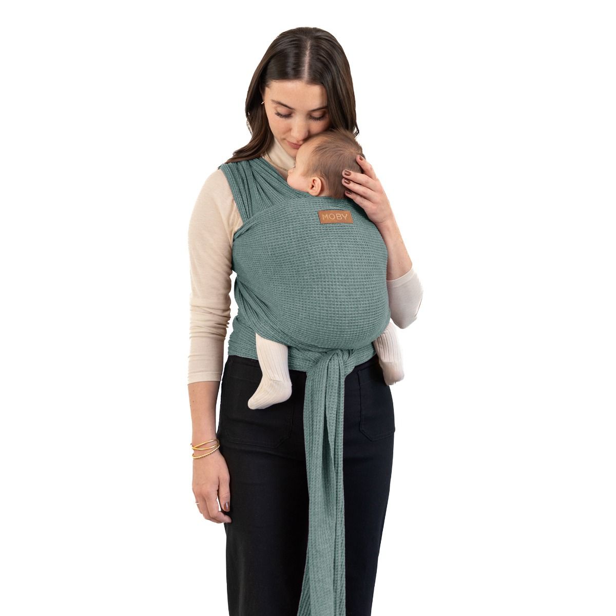Moby Waffle Knit Wrap - Saguaro baby carrier for out and about mum and baby. MOD & TOD