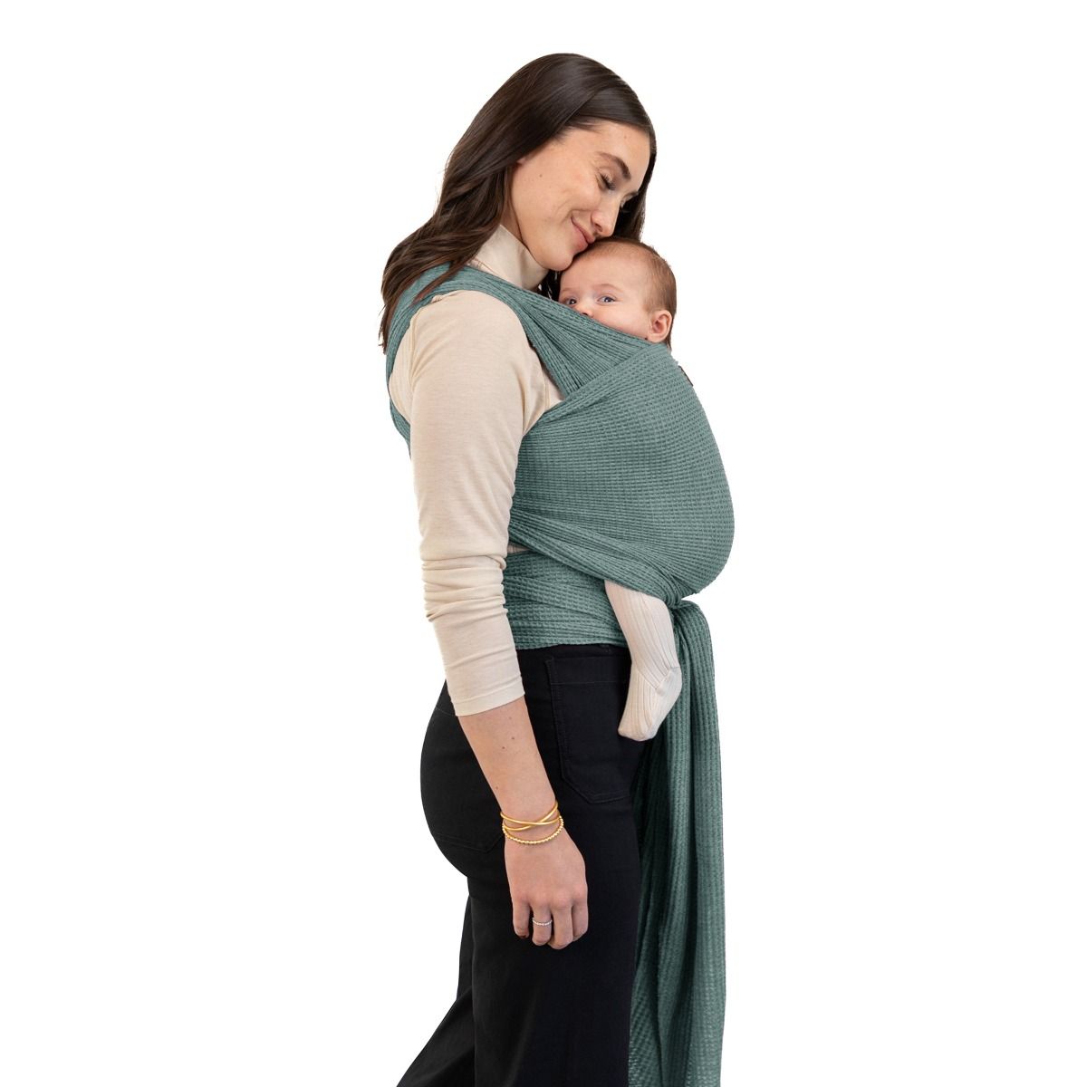 Moby Waffle Knit Wrap - Saguaro baby carrier for out and about mum and baby. MOD & TOD