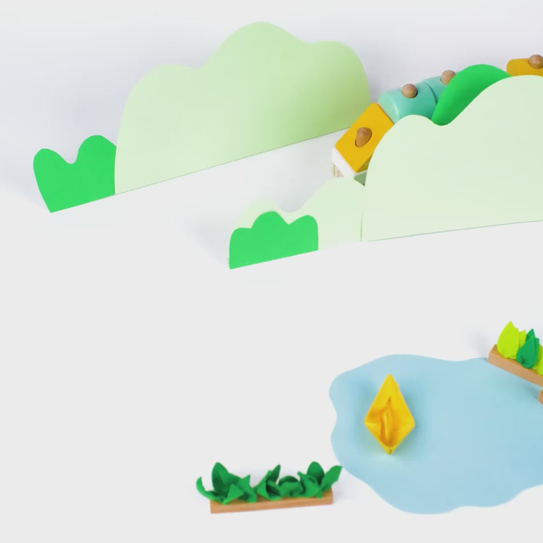 Classic World wooden Pull Train Pastel for toddler and kids