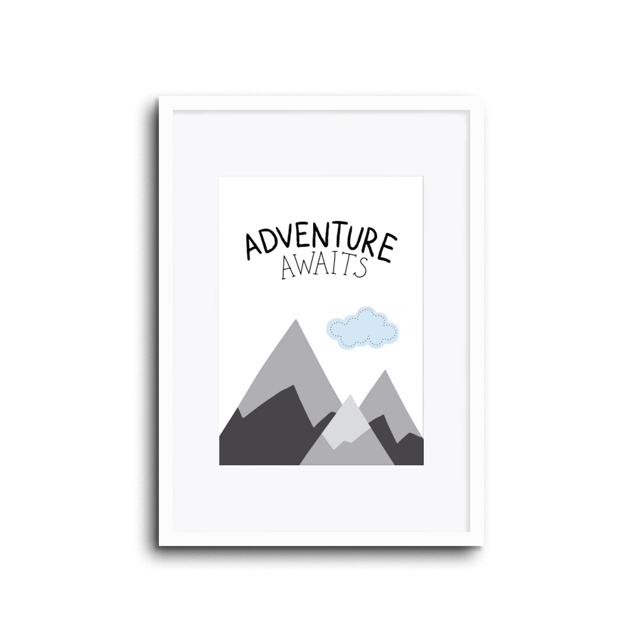 Adventure Awaits wall art print for baby room, nursery, kids room, boy room, playroom modern home decor scandi style. minimal style