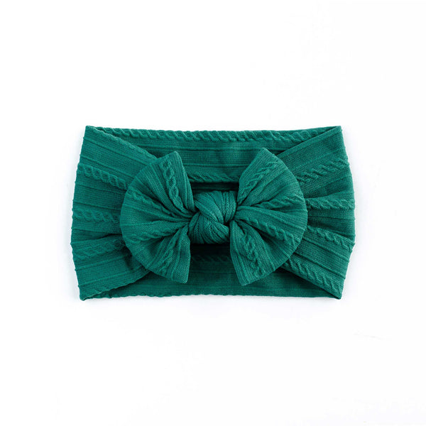 Cable Bow Headband - Jade for girls baby and toddlers. Cute, pretty and beautiful accessories 