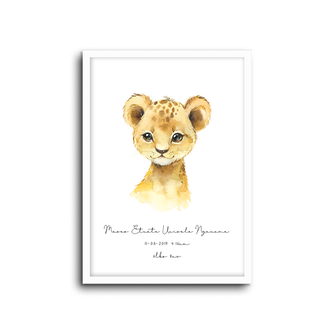 Lion Wall Print Baby Kids Room Nursery Art Custom Name