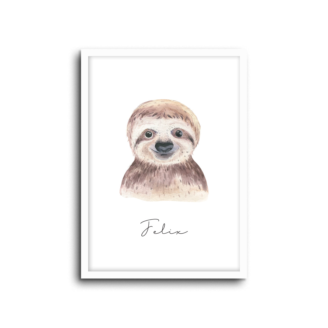 Sloth Wall Print Baby Kids Room Nursery Art Custom Name
