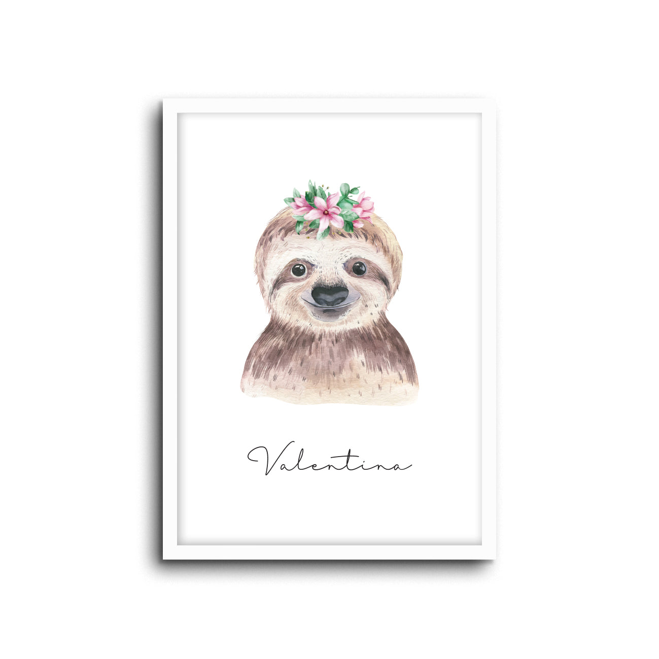 Sloth Wall Print Baby Kids Room Nursery Art Custom Name