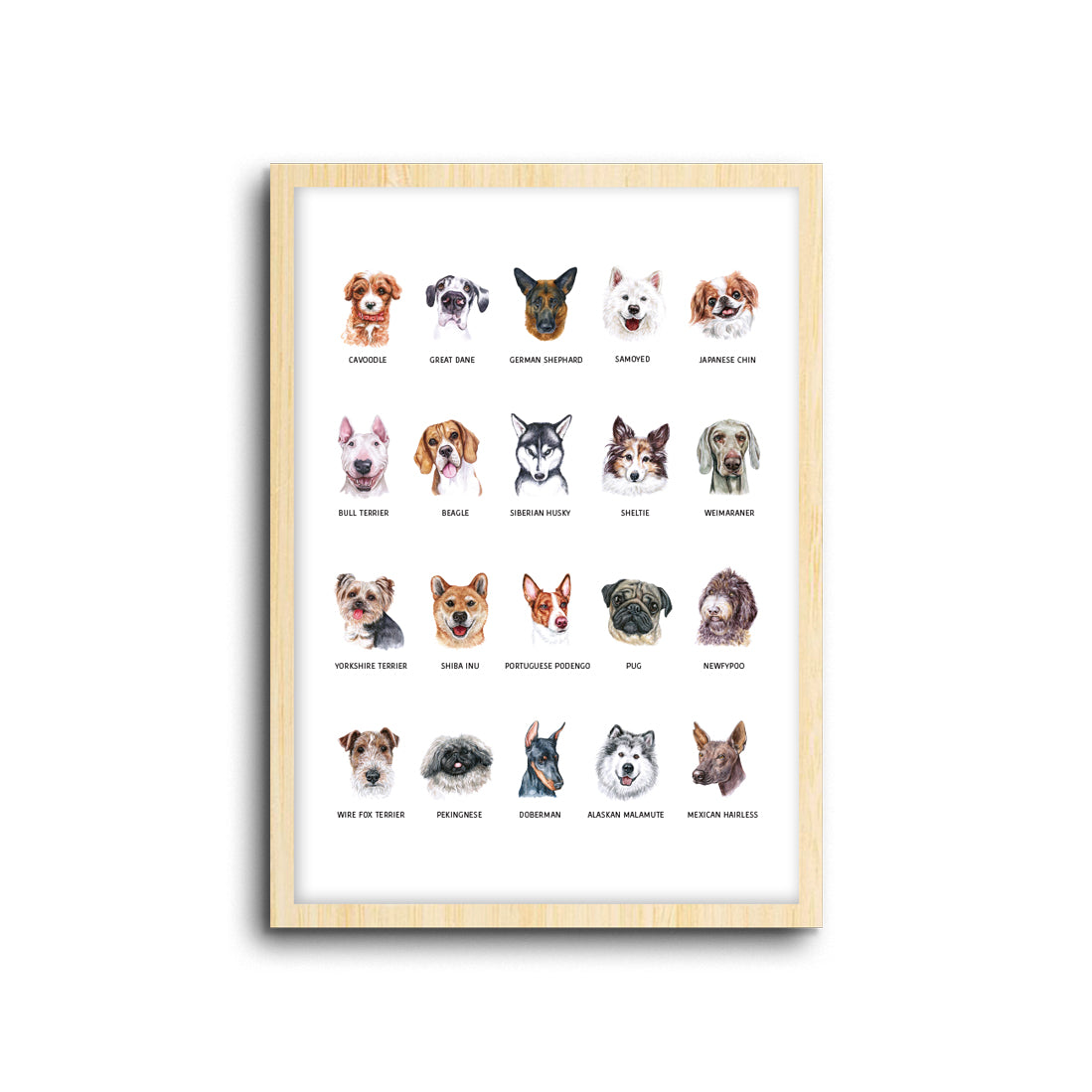 Nursery Decor Wall Art Print -Dogs - Kids bedroom baby room nursery playroom home decor and for lounge cute and educational for dog lovers
