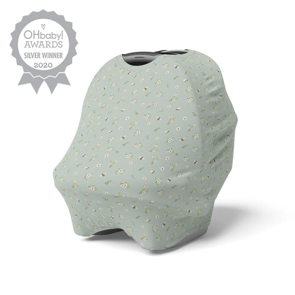 LK Baby Nursing Cover For Breastfeeding Privacy Extra Wide For Full Coverage, Grey/White