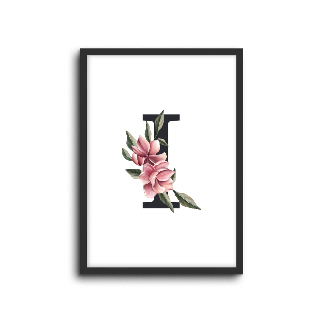 Magnolia Initials Letters Alphabet Wall Print Nursery Kids Room Decor