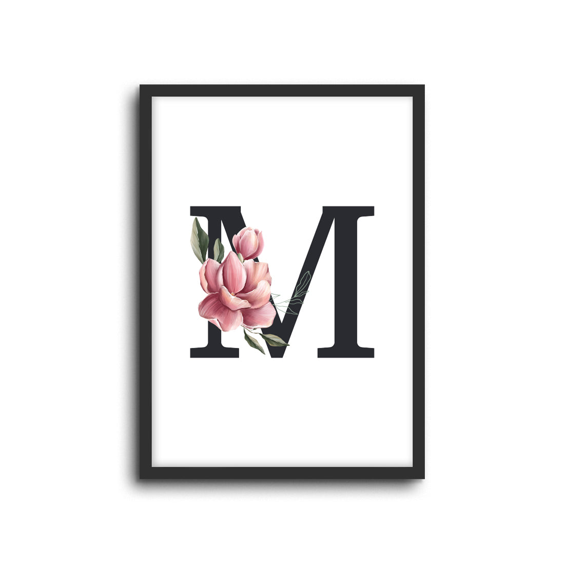 Magnolia Initials Letters Alphabet Wall Print Nursery Kids Room Decor