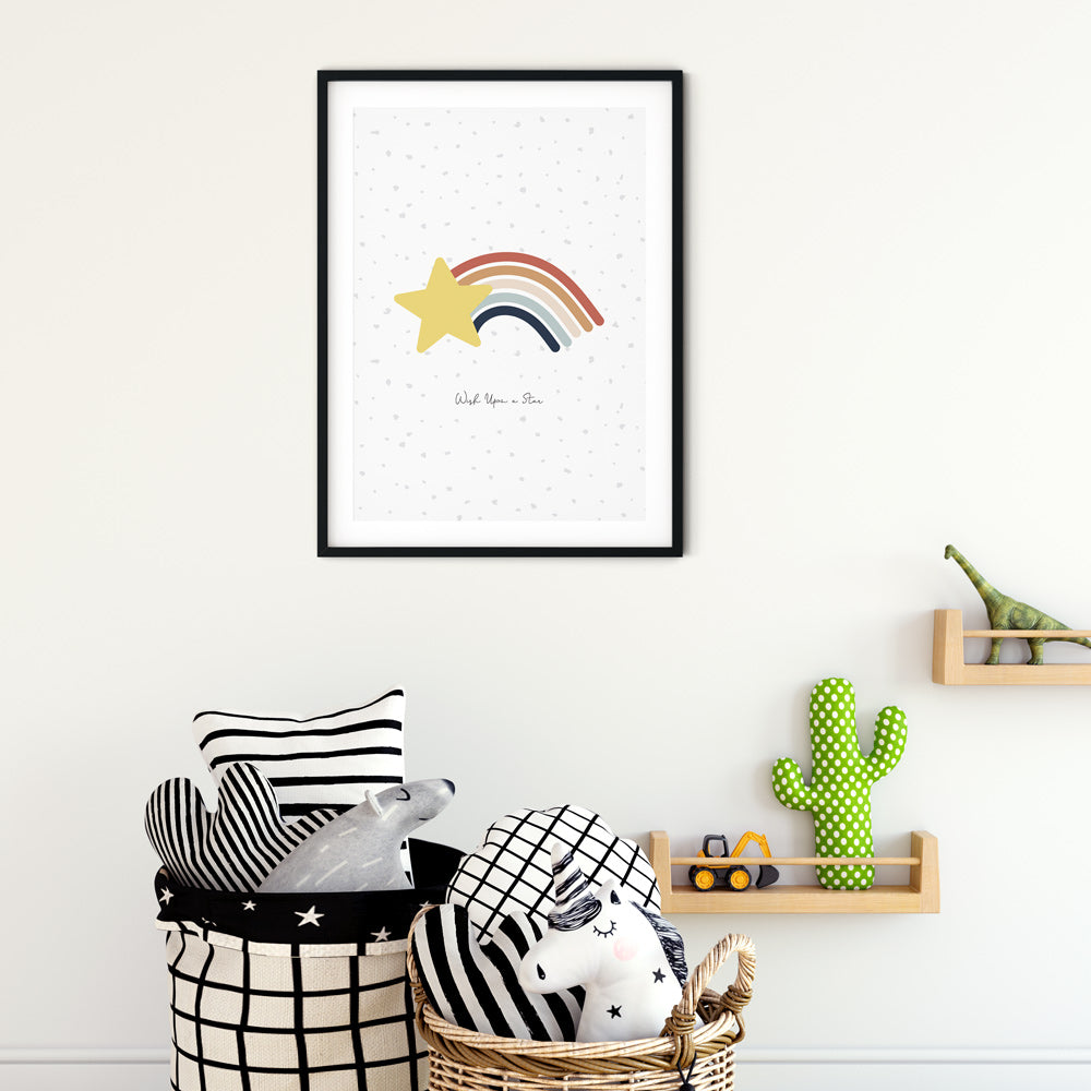 Shooting Star wall print art for baby nursery or children's bedroom