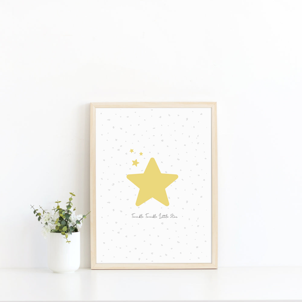 Twinkle Star wall print art for baby nursery or children's bedroom