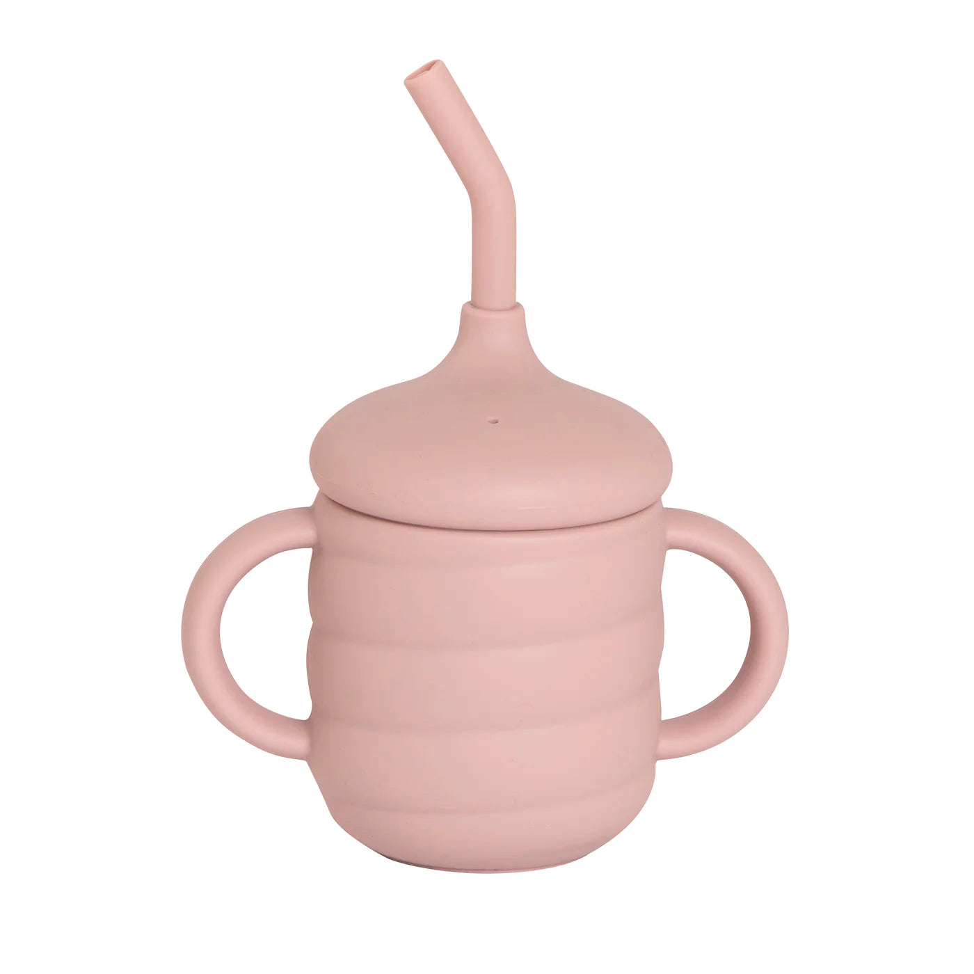 All4ella Silicone Sippy Cup with Straw - Dusty Pink for baby and toddler starting solids and baby led weaning. MOD & TOD