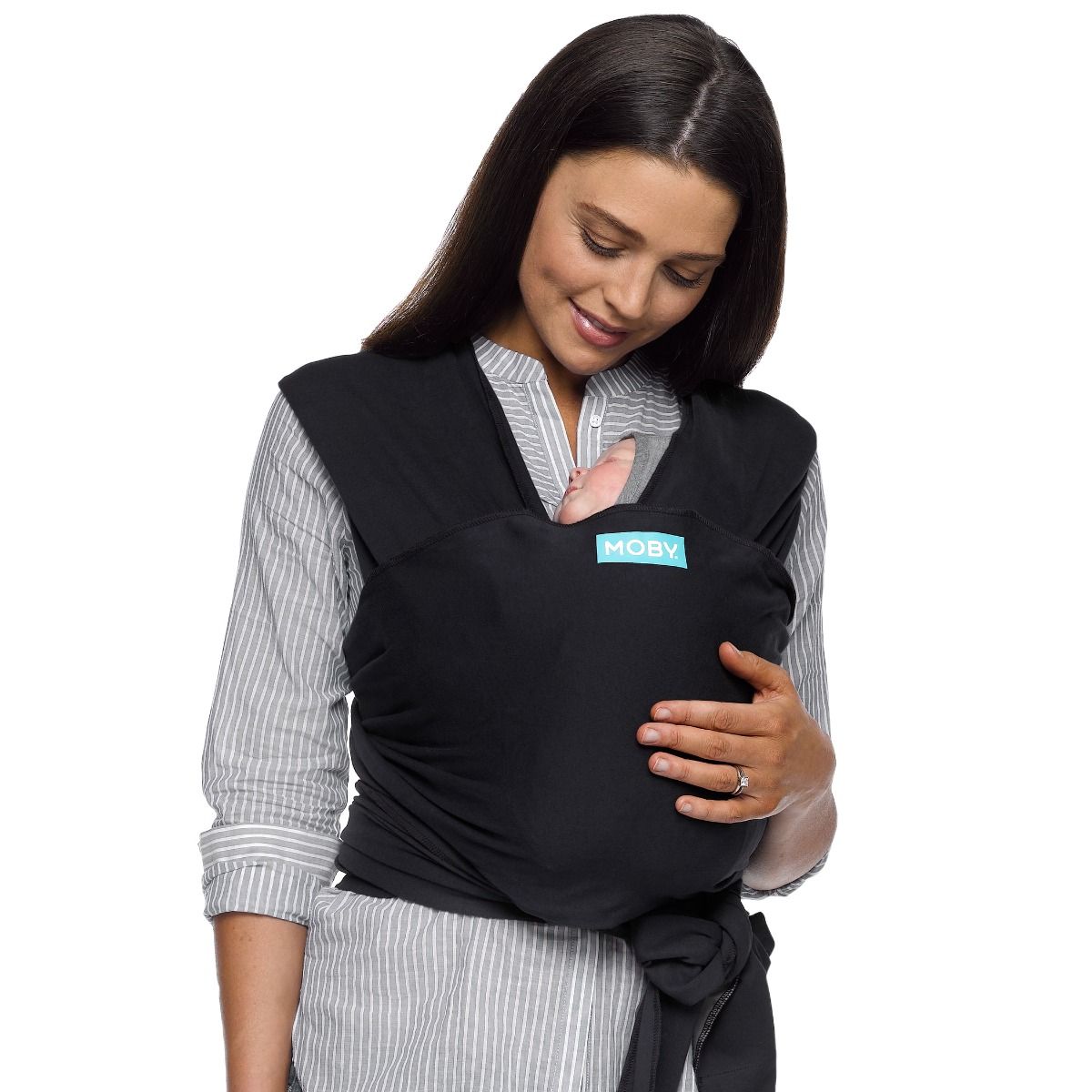 Moby Classic Wrap- Black for baby wearing. MOD & TOD