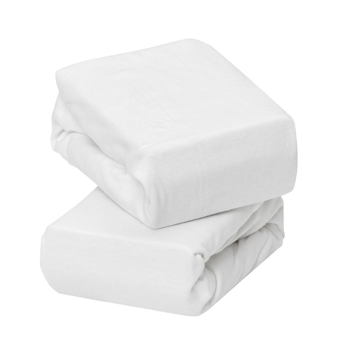ClevaMama Jersey Cotton Fitted Sheets Cot 2pk - 140 x 72cm - White | modandtod.com