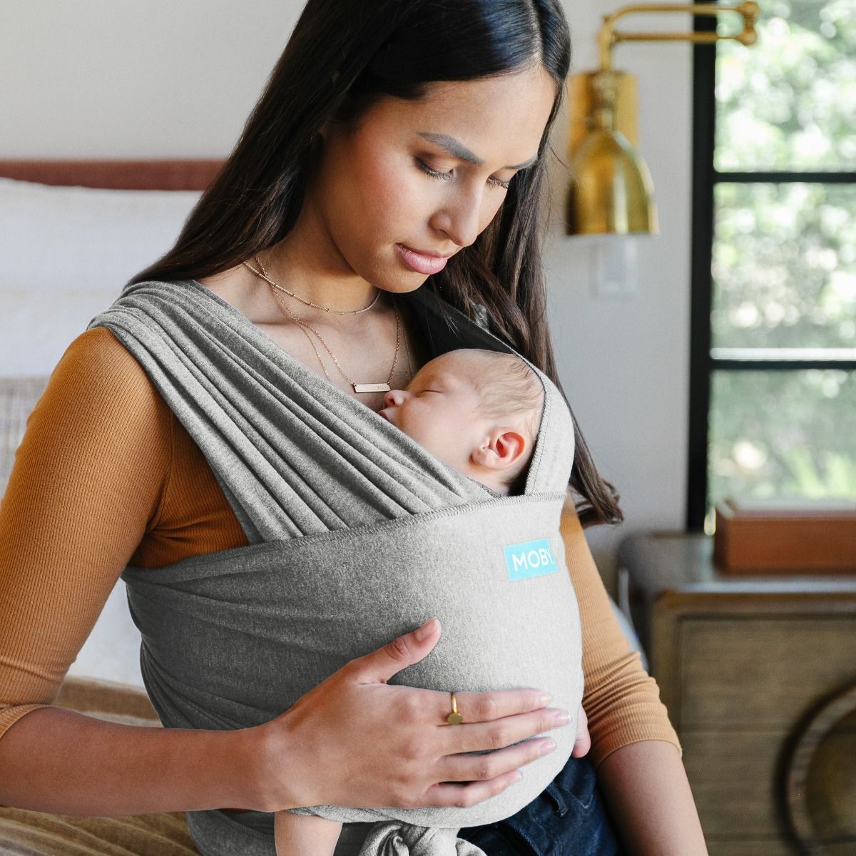 Moby Classic Wrap - Grey for baby wearing. MOD & TOD