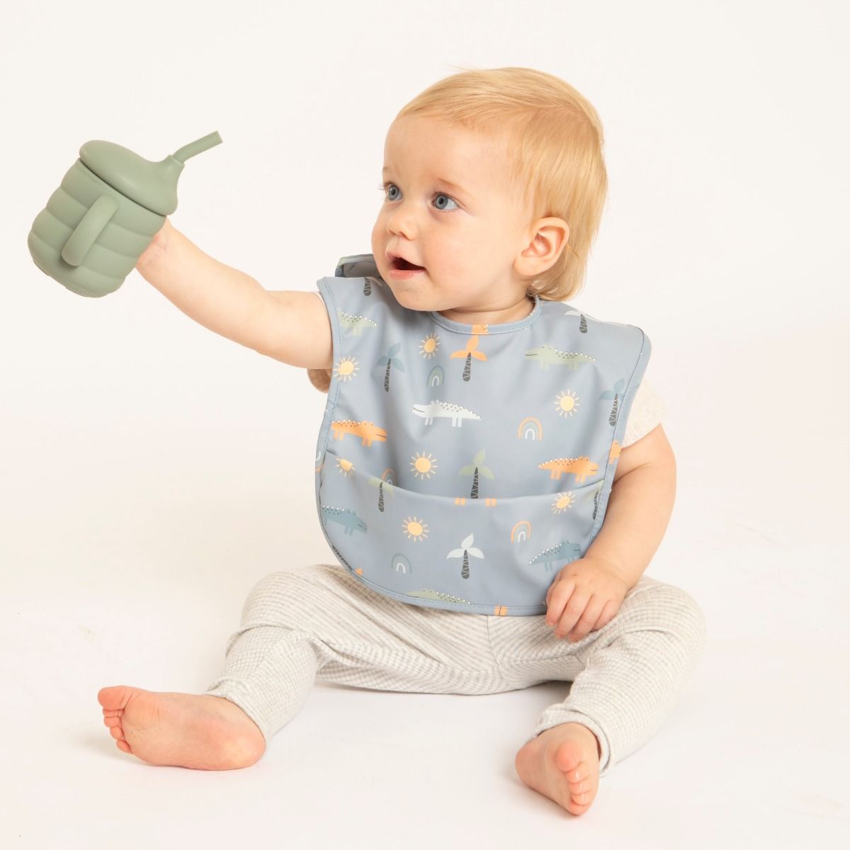 All4ella Silicone Sippy Cup with Straw - Olive for baby and toddler starting solids and baby led weaning. MOD & TOD