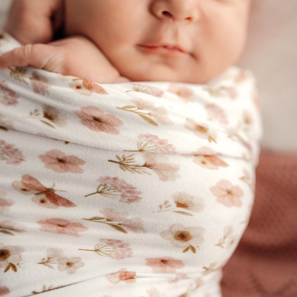 MOD & TOD Baby Stretchy Swaddle | Floral Flutter modandtod.com