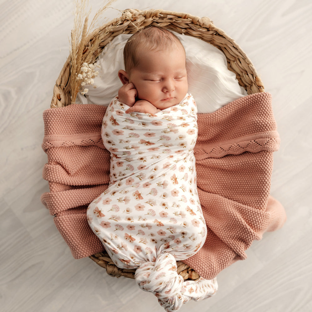 MOD & TOD Baby Stretchy Swaddle | Floral Flutter modandtod.com