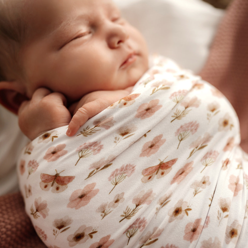 MOD & TOD Baby Stretchy Swaddle | Floral Flutter modandtod.com