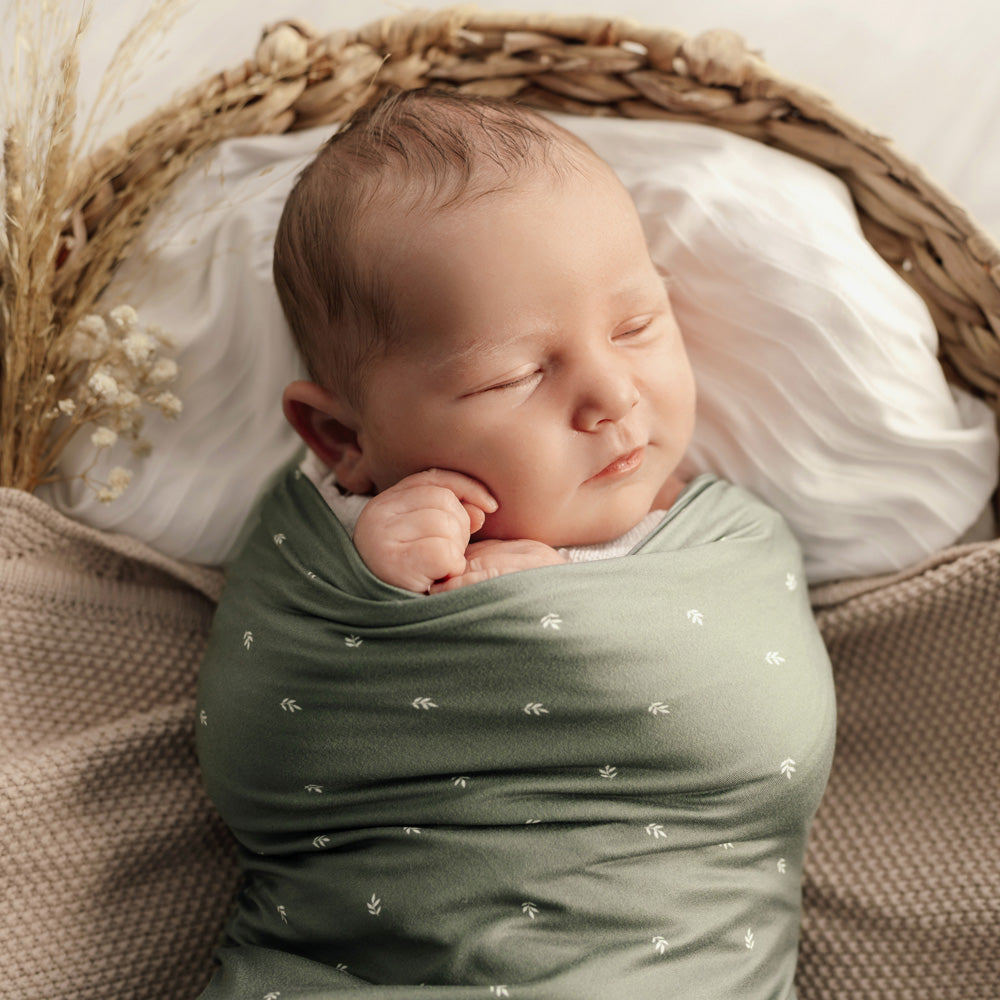 MOD & TOD Baby Stretchy Swaddle | Earthy Sage modandtod.com