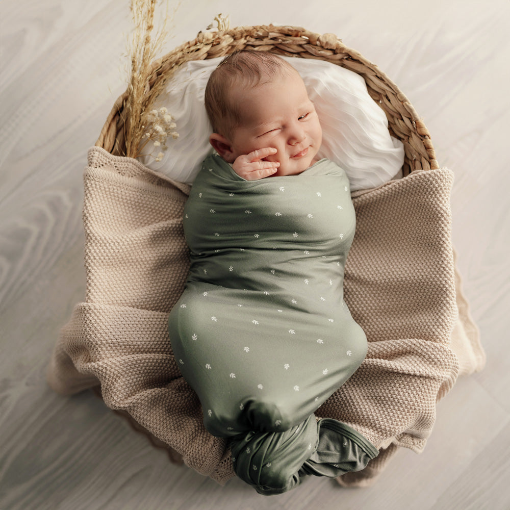 MOD & TOD Baby Stretchy Swaddle | Earthy Sage modandtod.com