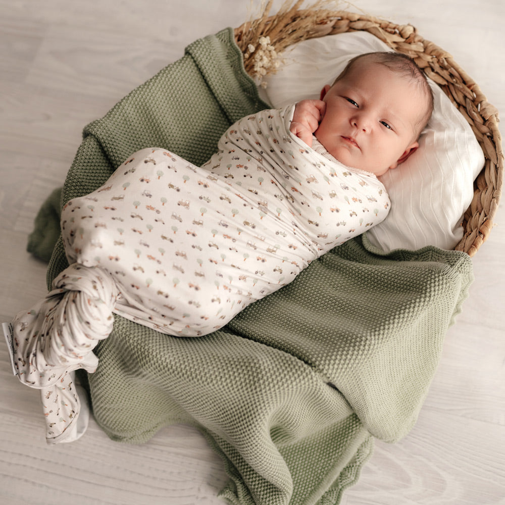 MOD & TOD Baby Stretchy Swaddle | Farm Life modandtod.com