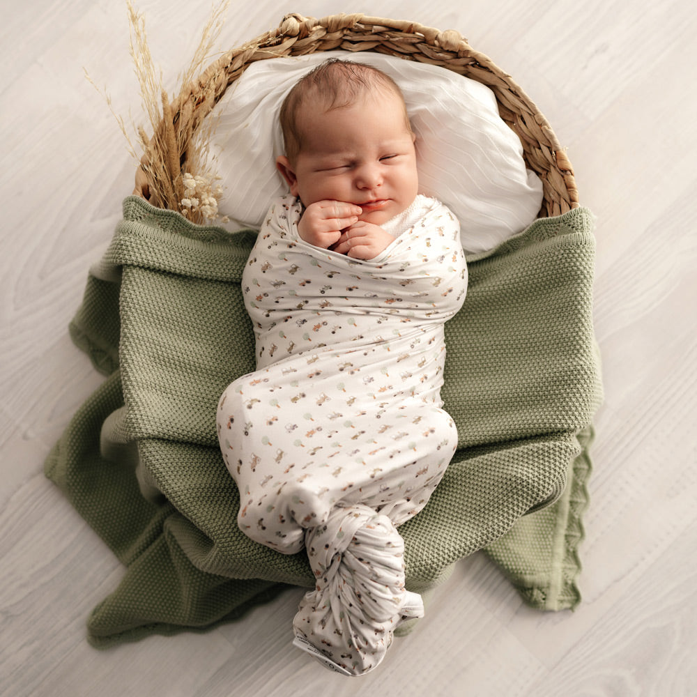 MOD & TOD Baby Stretchy Swaddle | Farm Life modandtod.com