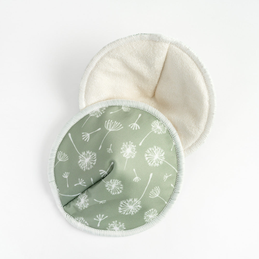 MOD AND TOD Reusable Bamboo Breast Pads | Sage Dandelion | Nursing Pad | modandtod.com