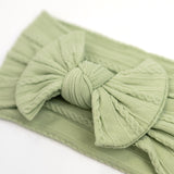 MOD AND TOD Cable Bow Headband - Sage Green for Baby and Kids