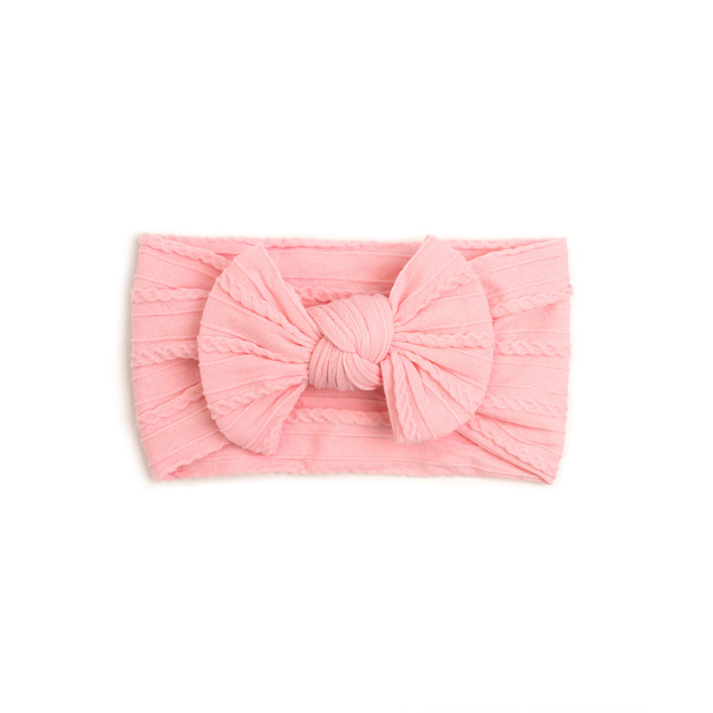 MOD AND TOD Cable Bow Headband - Milkshake Pink - For baby and kids