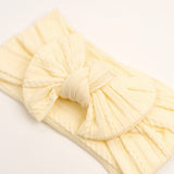 MOD AND TOD Cable Bow Headband - Buttercream yellow for baby and kids