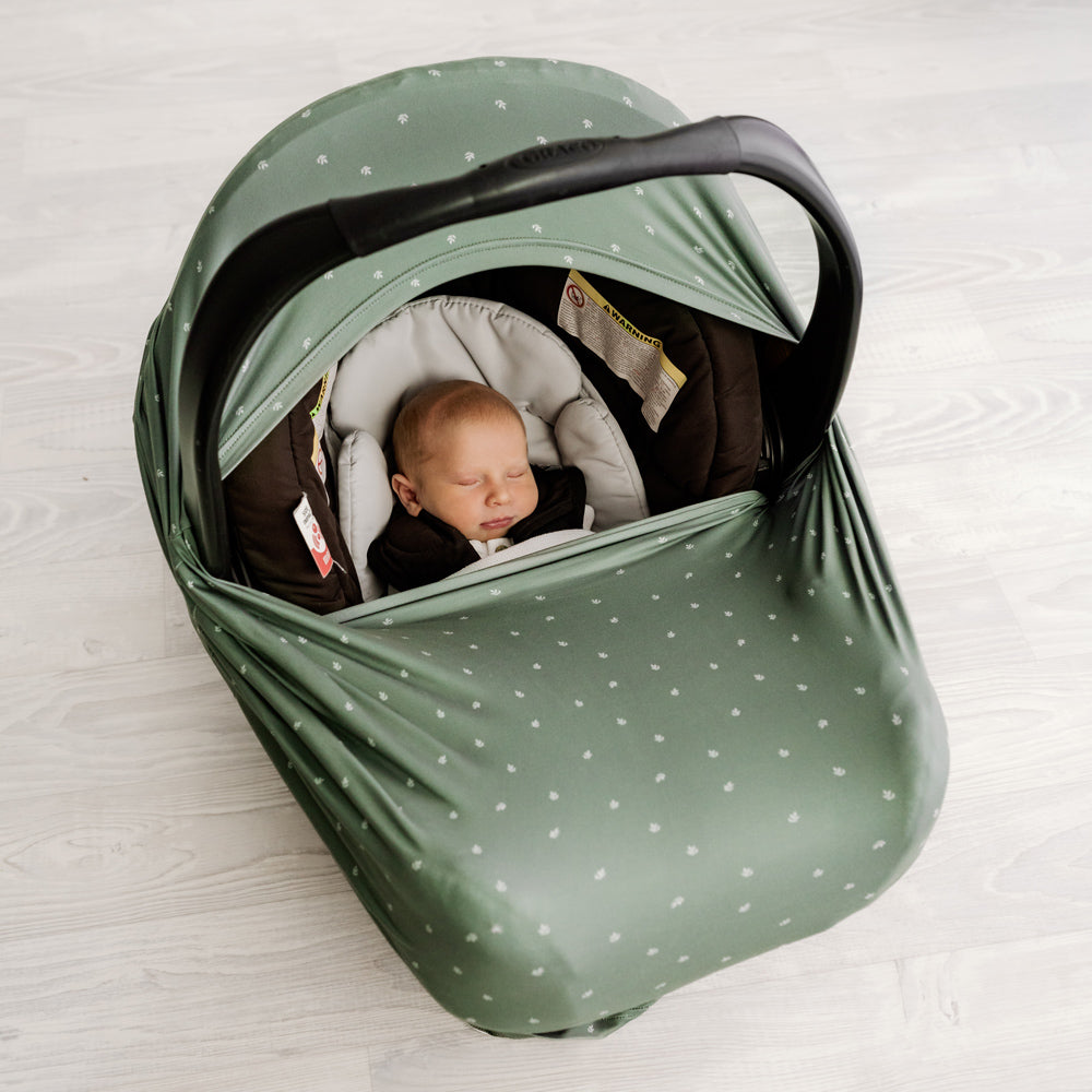 5 in 1 Multi Use Cover - Earthy Sage - Capsule Cover, Highchair Cover, Shopping Trolley Cover, Breastfeeding Cover, Nursing Scarf - modandtod.com