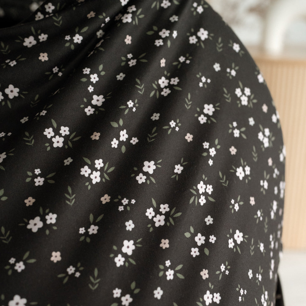 5 in 1 Multi Use Cover - Midnight Bloom - Capsule Cover, Highchair Cover, Shopping Trolley Cover, Breastfeeding Cover, Nursing Scarf - modandtod.com