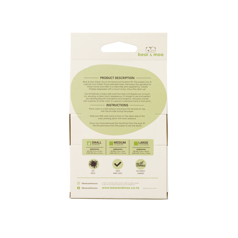 Clean Touch Ink Print Kit (L - 6-18 months) hand and foot print ink keepsake