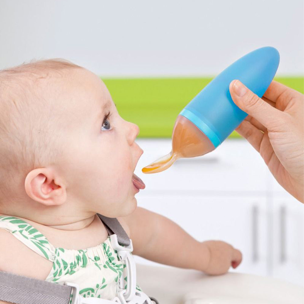 Boon Squirt Spoon - Blue for baby starting solids. MOD & TOD