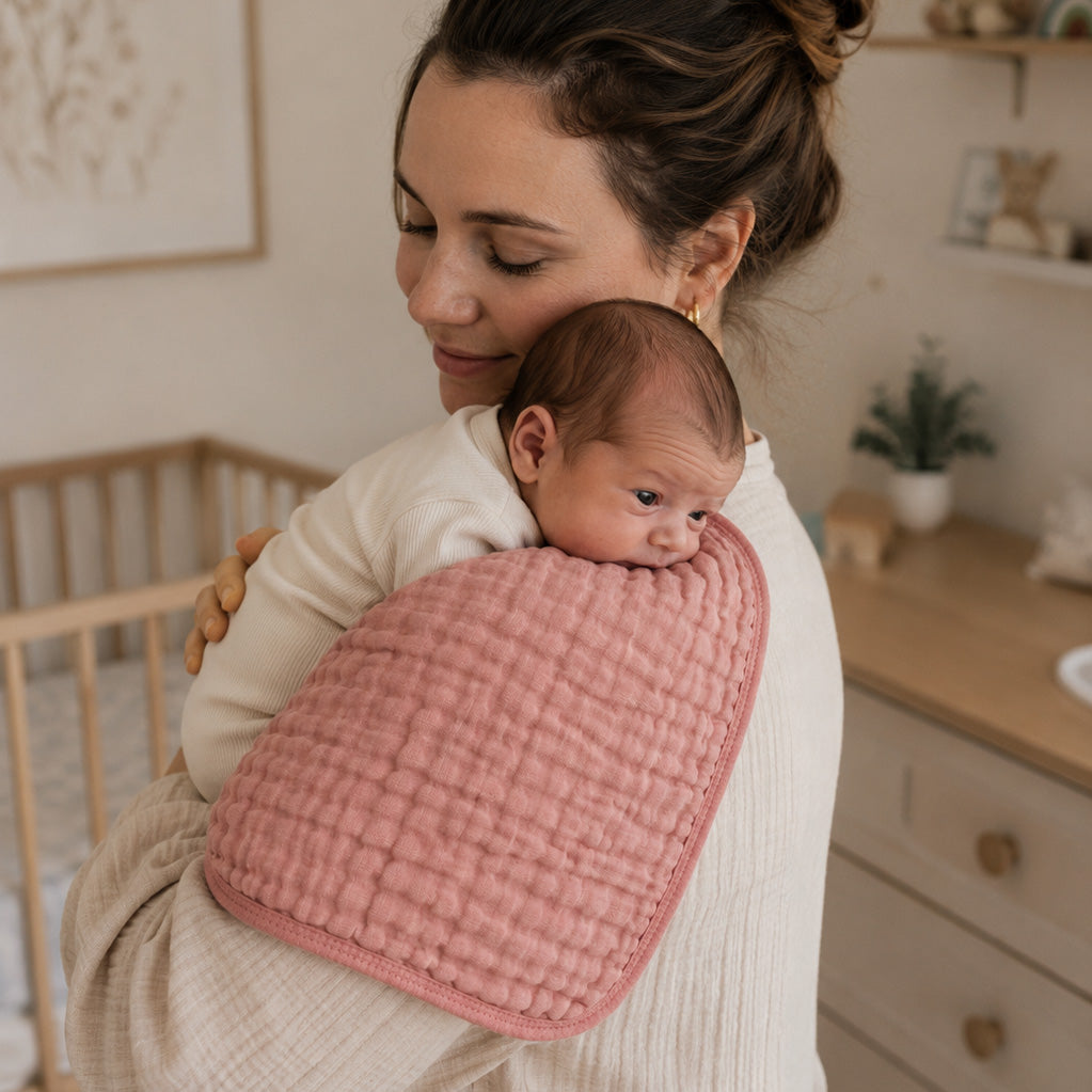 Muslin Burp Cloth 2pk - Rose Pink