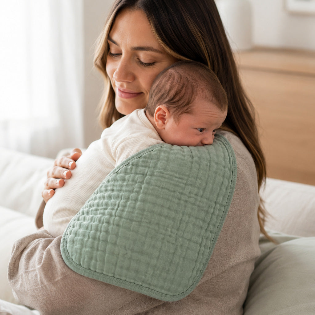 Muslin Burp Cloth 2pk - Sage