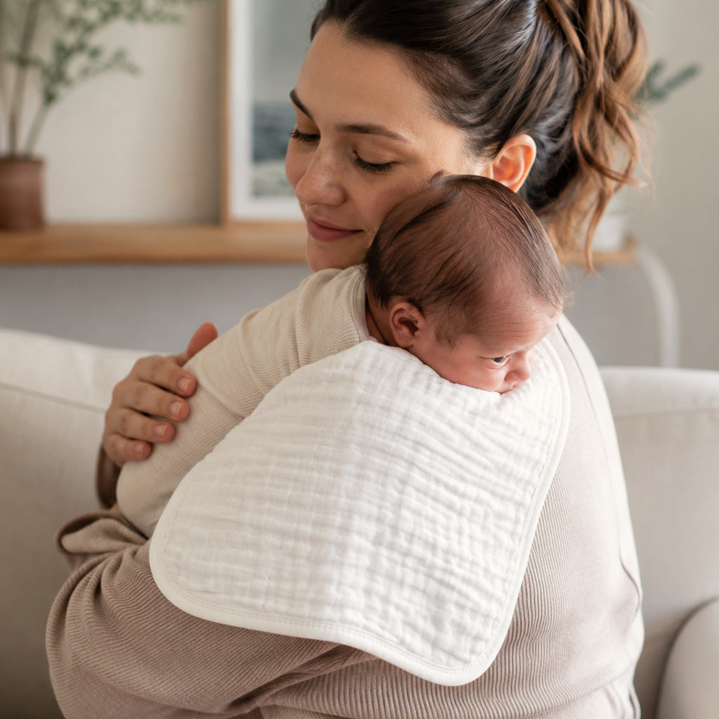 Muslin Burp Cloth 2pk - White