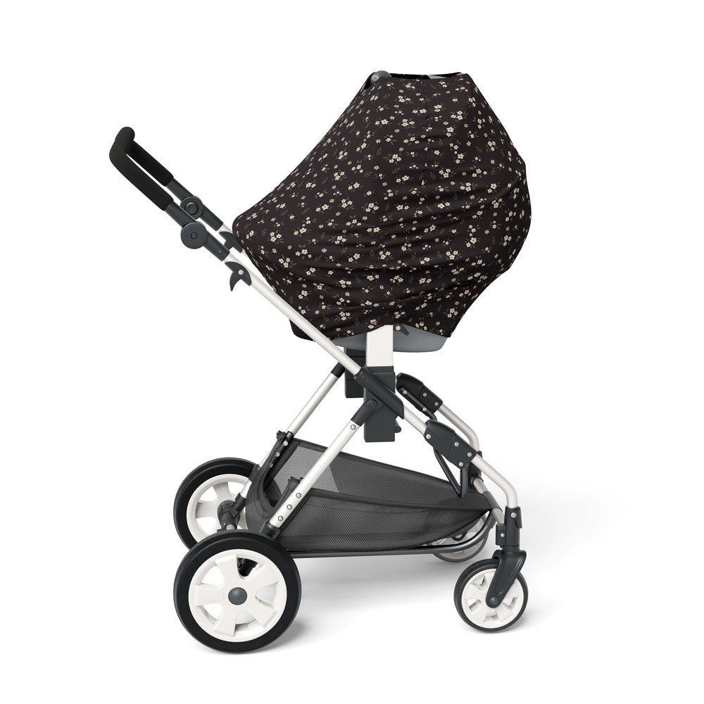 5 in 1 Multi Use Cover - Midnight Bloom - Capsule Cover, Highchair Cover, Shopping Trolley Cover, Breastfeeding Cover, Nursing Scarf - modandtod.com