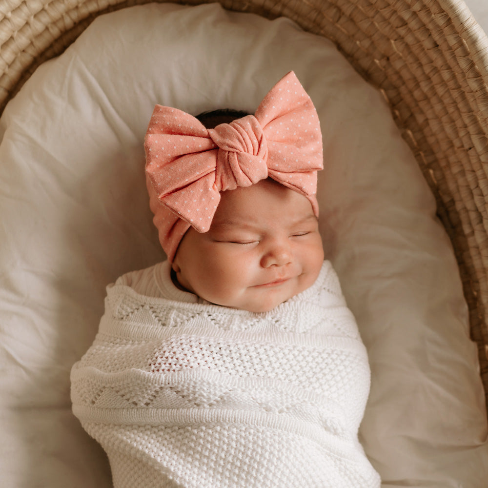 Darling Bow Headband - Blush - Baby - modandtod.com