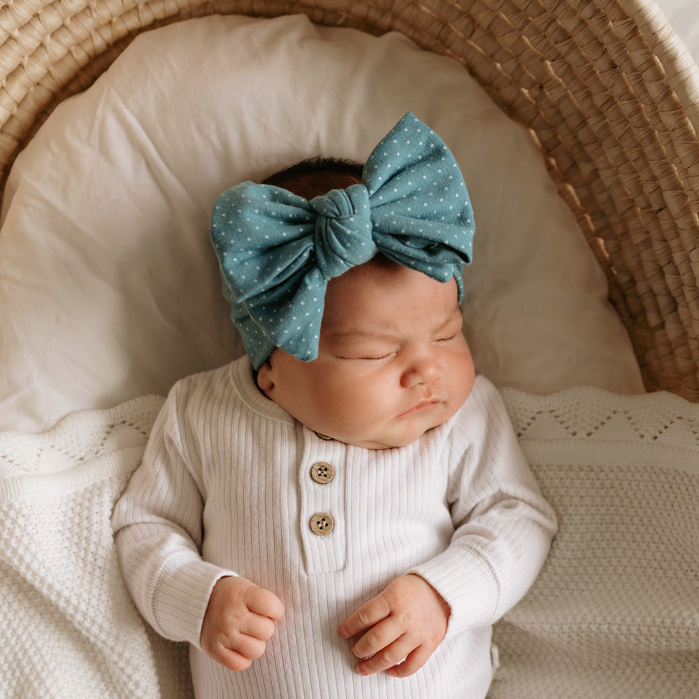 Darling Bow Headband - Ocean Mist - Baby - modandtod.com