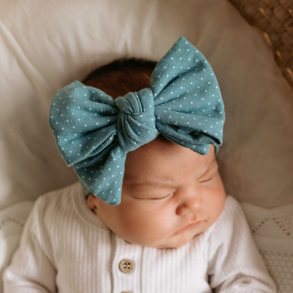 Darling Bow Headband - Ocean Mist - Baby - modandtod.com