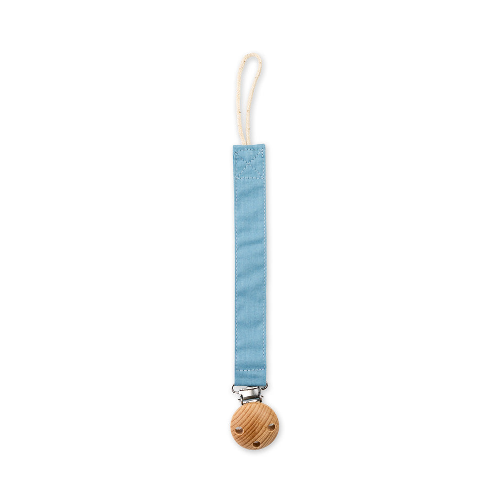River & Oak Baby Dummy Pacifier Clip - Dusty Blue | modandtod.com
