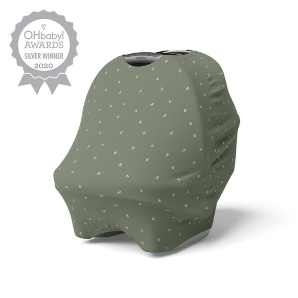 5 in 1 Multi Use Cover - Earthy Sage - Capsule Cover, Highchair Cover, Shopping Trolley Cover, Breastfeeding Cover, Nursing Scarf - modandtod.com