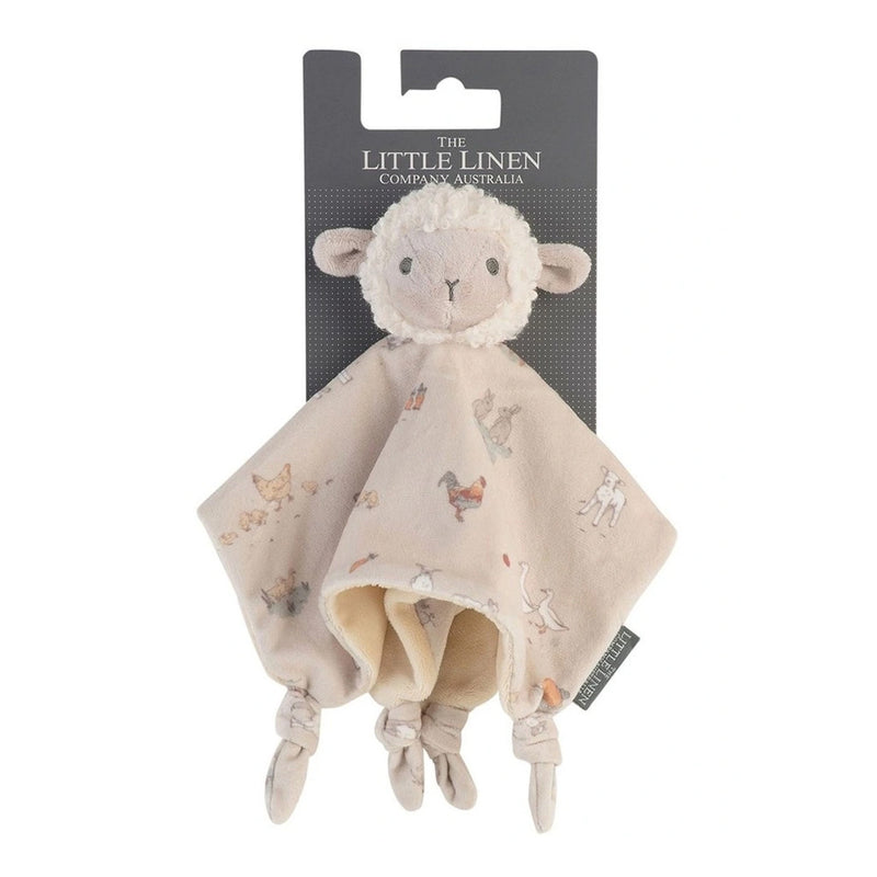 The Little Linen Company Baby Comforter Toy - Farmyard Lamb for newborn baby and toddler