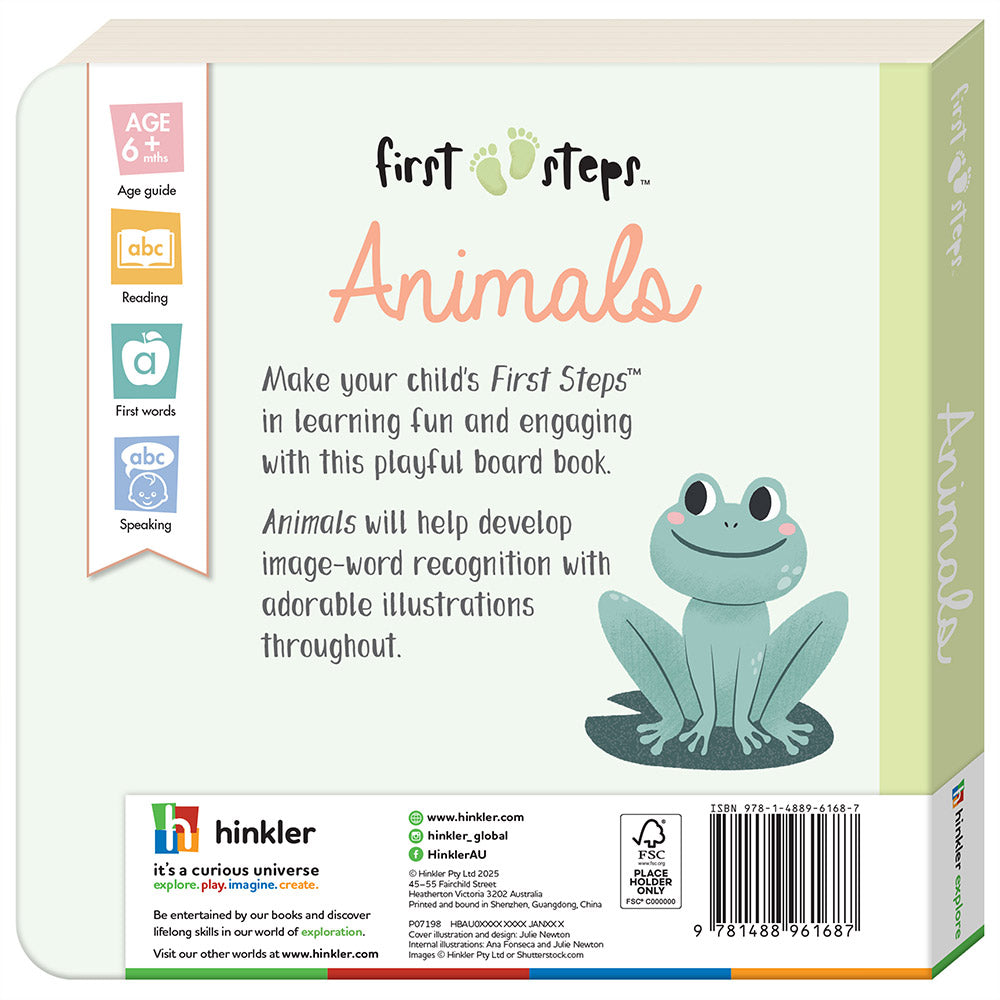 Hinkler First Steps Board Book | Animals for baby and toddlers. MOD & TOD