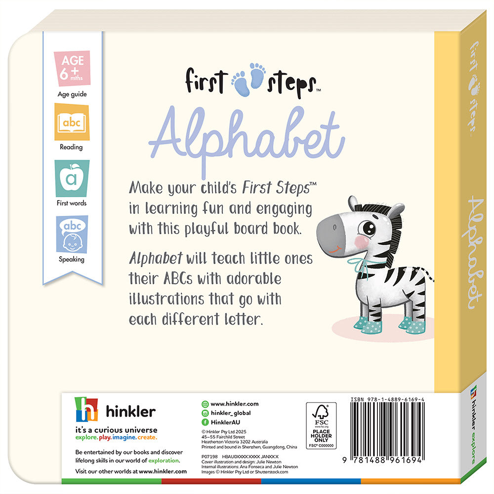 Hinkler First Steps Board Book | Alphabet for baby and toddlers. MOD & TOD