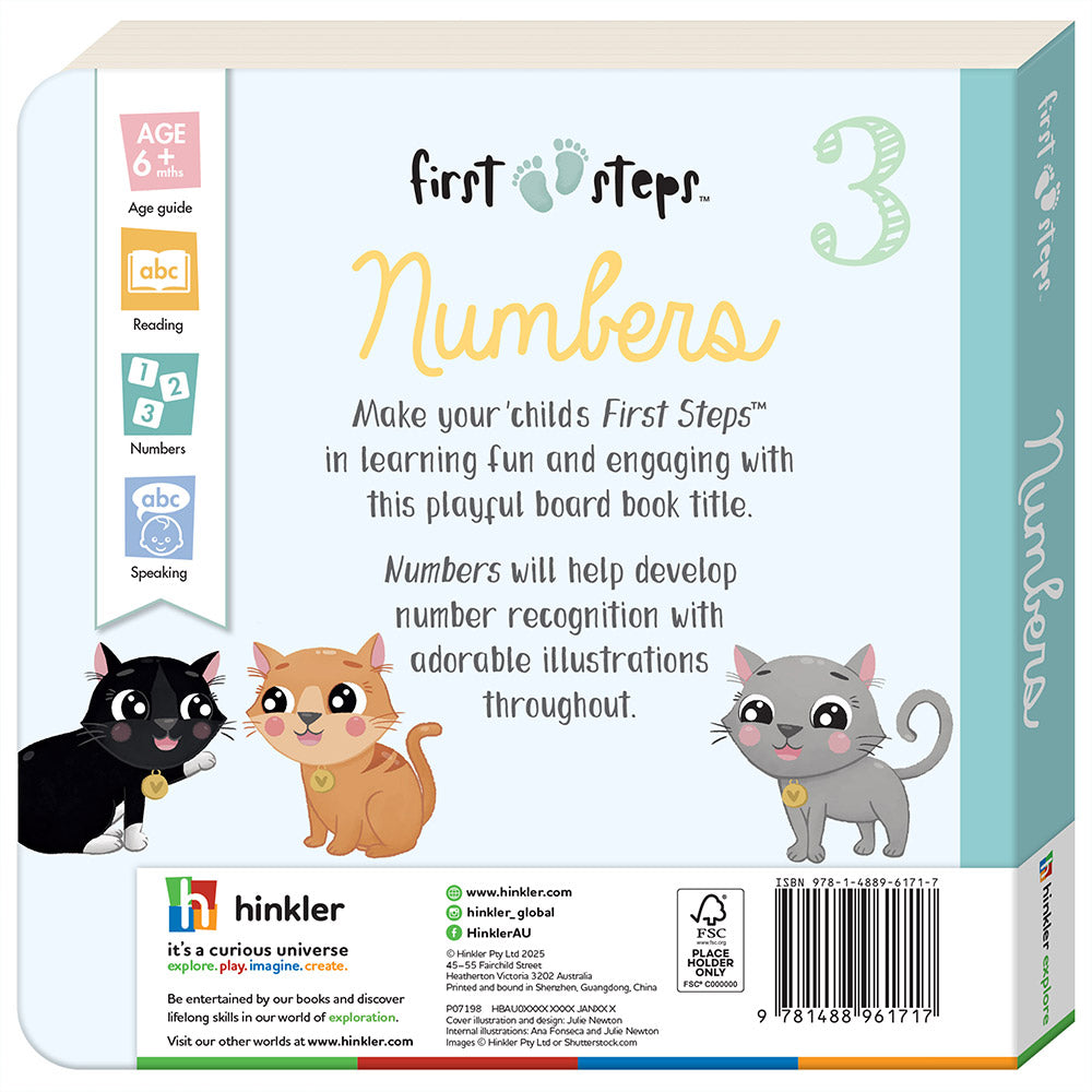 Hinkler First Steps Board Book | Numbers for baby and toddlers. MOD & TOD