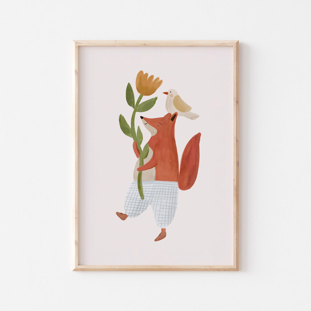 Wall Print Foxy & Friend | Baby Nursery | Children Bedroom Decor Art | modandtod.com