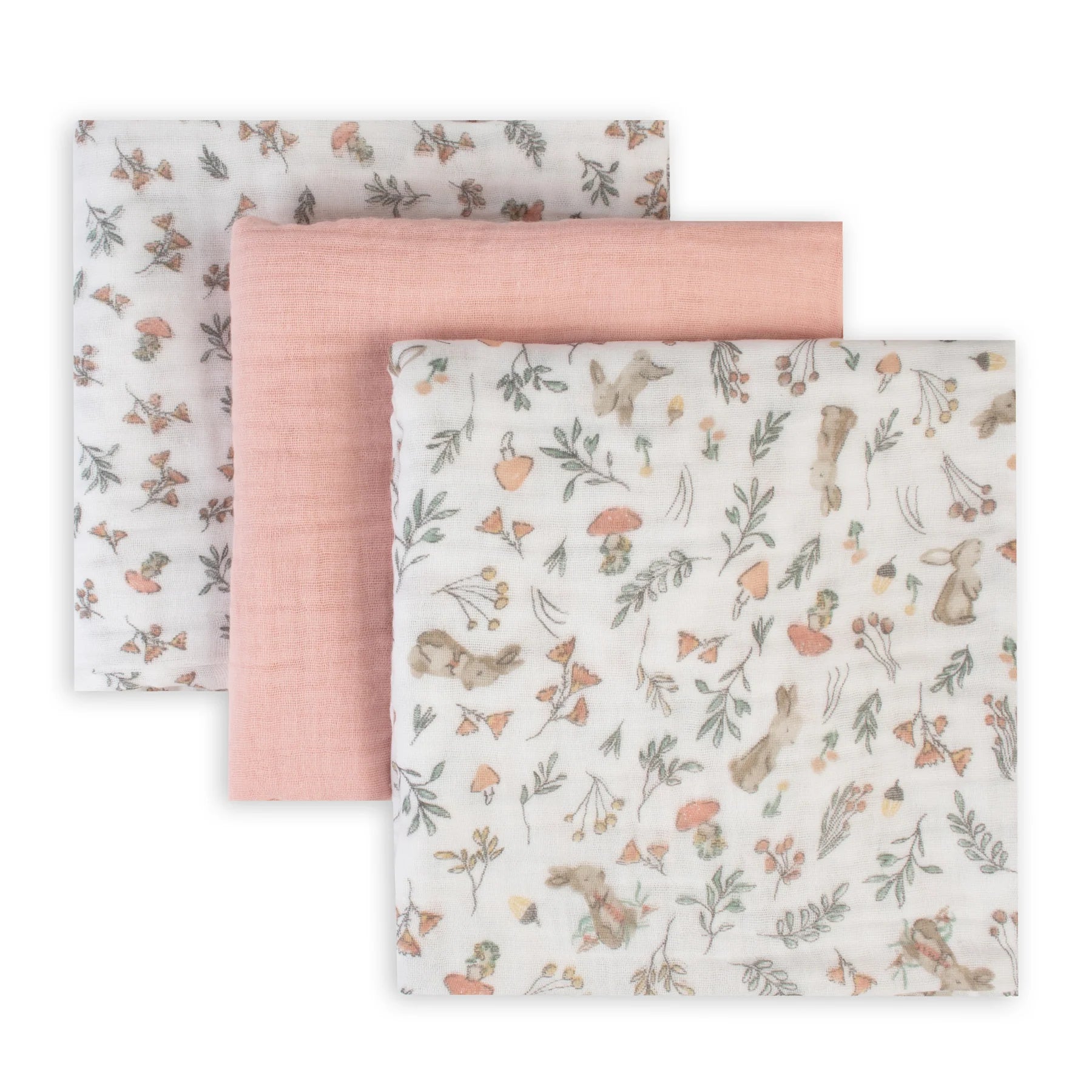 The Little Linen Company Muslin 3pk - Harvest Bunny for baby