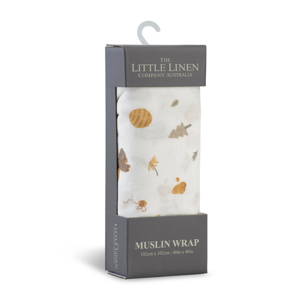 The Little Linen Company Muslin 1pk - Nectar Bear for baby swaddle